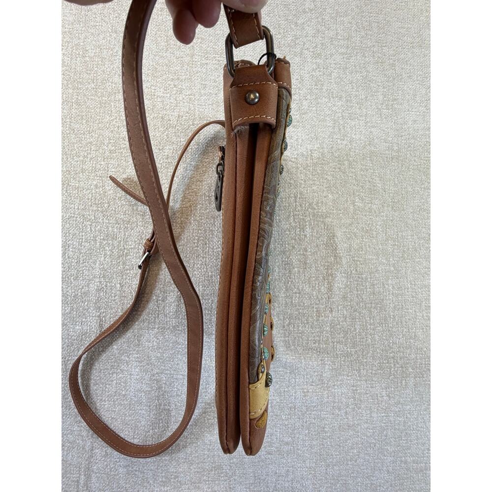 Montana West Women's Brown Faux Leather Southwest Crossbody Purse Bag Western - Picture 11 of 13